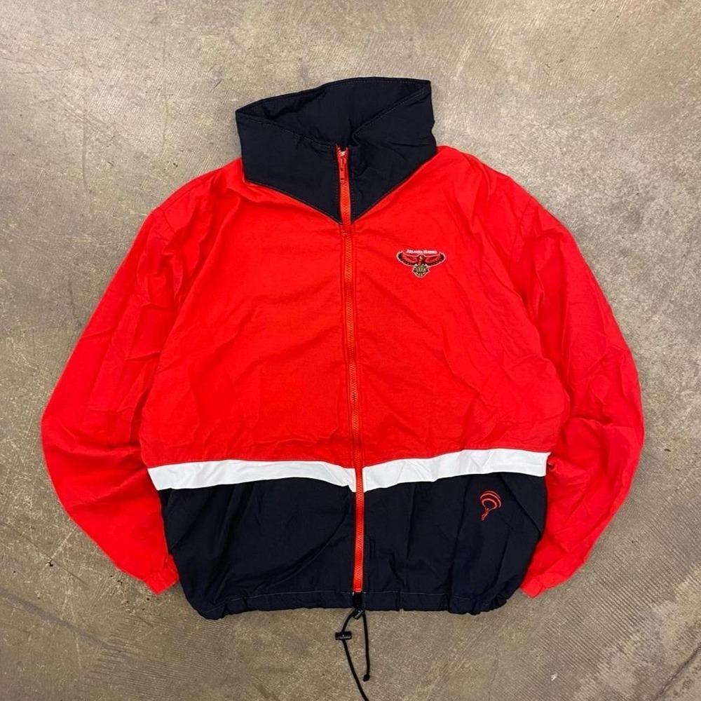 Vintage Atlanta Hawks Y2K NBA Basketball Full Zip Windbreaker Jacket Large